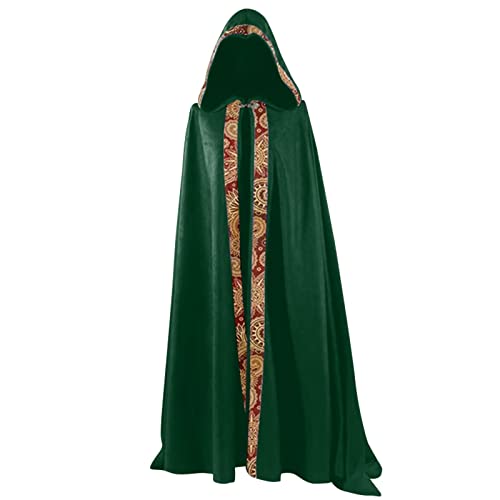 Halloween Kostüm Umhang, Halloween Kapuzenumhang Erwachsene, Kirchenpriester Lange Cape Mantel Renaissance Umhangjacke Gothic Capelet Mittelalter Verkleidung für Halloweenparty Outfit S-4Xl von Generic