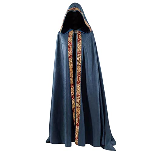 Halloween Kostüm Umhang, Halloween Kapuzenumhang Erwachsene, Kirchenpriester Lange Cape Mantel Renaissance Umhangjacke Gothic Capelet Mittelalter Verkleidung für Halloweenparty Outfit S-4Xl von Generic