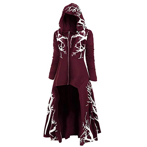 Halloween Kostüm Umhang, Renaissance Umhang damen,Großgrößen Cape Longpullover UnregelmäßIg Hoodie Kleid Gothic Gewand Mittelalter Verkleidung Umhangjacke Uniform für Erwachsene Halloweenparty L-5Xl von Generic