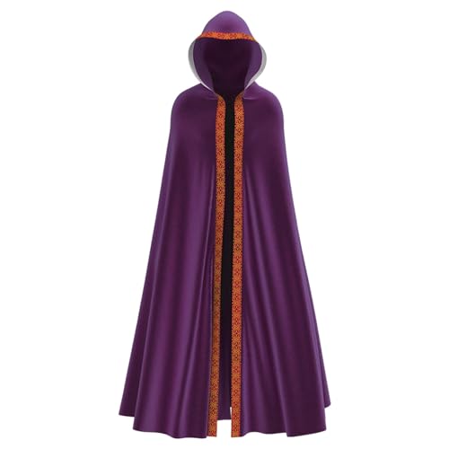 Halloween Kostüm Umhang, Unisex Kapuzenumhang Kostüm,Zaubererrobe Cape Mantel Schwarz Rot Vampirumhang Steampunk Umhangjacke Gothic Capelet Cosplay Mittelalter Outfit Für Halloween Mottoparty von Generic