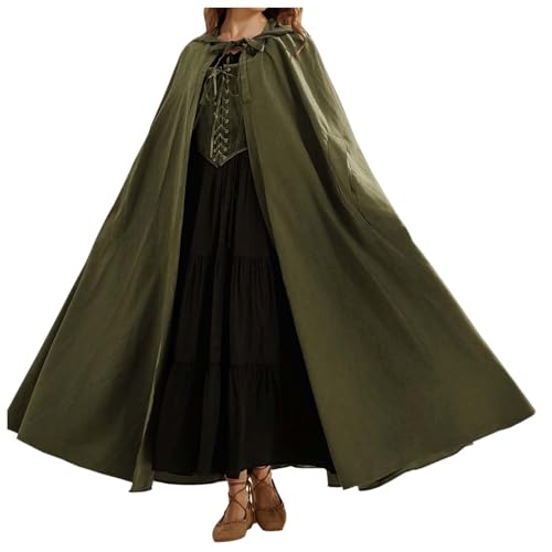 Halloween Kostüm Umhang Halloween Umhang Mit Kapuz Zaubererrobe Lang GroßEr Cape Gewand Trenchcoat Kapuzenumhang Gothic Umhang Mittelalter Cosplay Uniform Für Erwachsene Halloweenparty Fasching von Generic