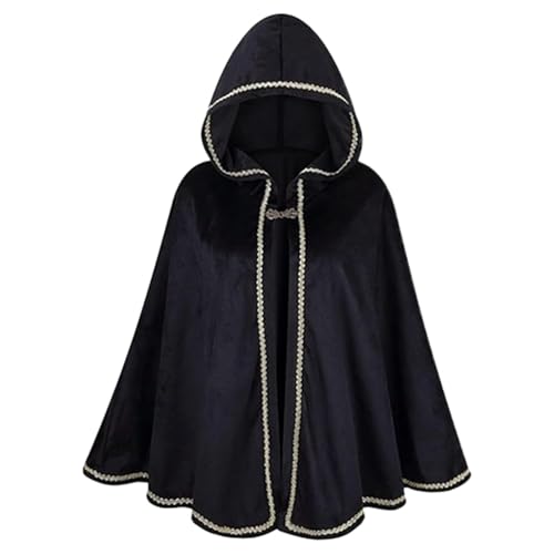 Halloween Kostüm Unisex,Halloween Umhang Herren,Zaubererrobe Kurz Samt Cape Mantel Halbumhang Kapuzenumhang Gothic Umhang Cosplay Uniform Mittelalter Samtmantel Kostüm Für Erwachsene Vampirball Party Halloween Kostüm Unisex,Halloween Umhang Herren,Zaubererrobe Kurz Samt Cape Mantel Halbumhang Kapuzenumhang Gothic Umhang Cosplay Uniform Mittelalter Samtmantel Kostüm Für Erwachsene Vampirball Party von Generic