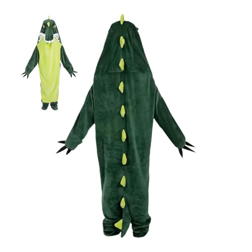 Halloween-Kostüm mit Tier, Tierkostüm mit Kapuze, Dinosaurier-Decke für Erwachsene, Dinosaurier-Schlafsack mit Kapuze aus Superflanell, Decke für Damen mit Motiv von Generic