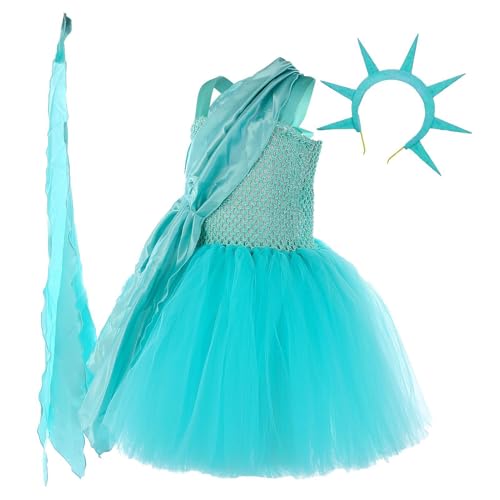 Halloween -Kostüme Kleid für Mädchen - Patriotisches Kleid Cosplay -Kostüm - Mikrofaserfutter Cosplay Dress Up für Partys, Bühnenshows, Cosplay, Halloween und Fotografie von Generic