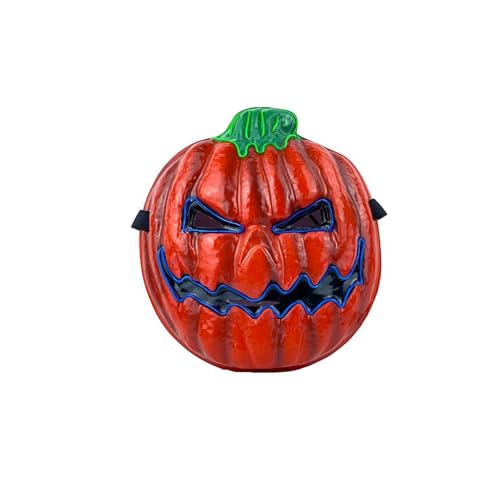 Halloween Kürbis Masken Grusel Kürbiskopf Maske Horror Kürbismaske Pumpkin Mask Scary Plastik Gesichtsmaske Creepy Masks Masken für Halloween Erwachsene Kinder Hallowenn Costume von Generic