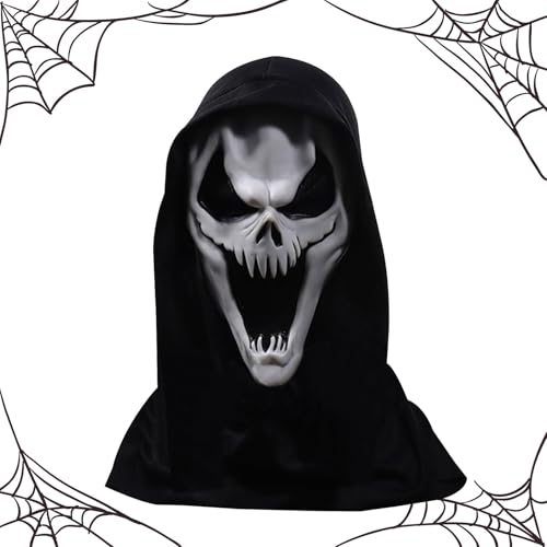 Halloween Man Ghost Maske - Atmungsfreie Ghost -Verkleidung, gruseliges Accessoire für Themenabend, Theatershow, Cosplay Scream, Halloween -Gesichtsschild für Männer und Frauen Halloween Man Ghost Maske - Atmungsfreie Ghost -Verkleidung, gruseliges Accessoire für Themenabend, Theatershow, Cosplay Scream, Halloween -Gesichtsschild für Männer und Frauen von Generic