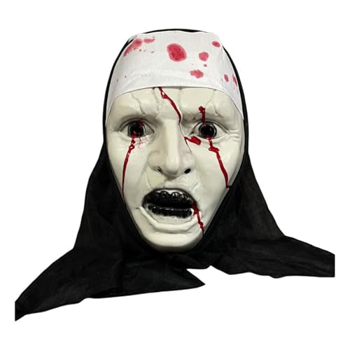Halloween Mask, Realistic Scary Dämon Maskn,Gruselige Hexenmaske, für Halloween Kostüm Karnevalsparty Cosplay Maskerade,Unisex-Erwachsene & Kinder (White, 16.5cm) von Generic