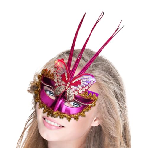 Halloween-Maskeradenkostüm, Halloween-Kostümmaske, Mardi Gras Maske, Schmetterlingsmaske für Halloween-Party, bunte beleuchtete Wanddekoration von Generic
