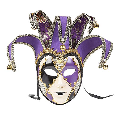 Halloween Masquerade Masken Venezianische Maskenball Maske für Erwachsene Herren Damen Frauen Mardi Gras Halbmaske Lila Haloween Maske Erwachsene Kinder Hallowen Costumes von Generic