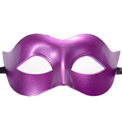 Halloween Masquerade Masken Venezianische Maskenball Plastik Maske für Erwachsene Herren Damen Mardi Gras Lila Halbmaske Halloween KostüM Erwachsene Kinder Hallooween Costum von Generic