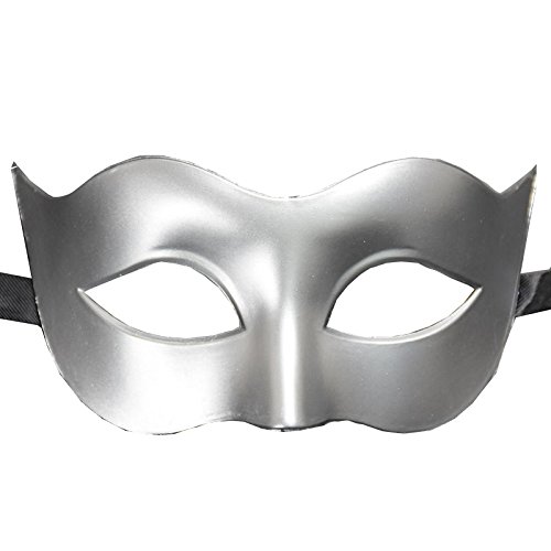 Halloween Masquerade Masken Venezianische Maskenball Plastik Maske für Erwachsene Herren Damen Mardi Gras Silber Halbmaske Masken Halloween Erwachsene Kinder Hallowen Costum von Generic