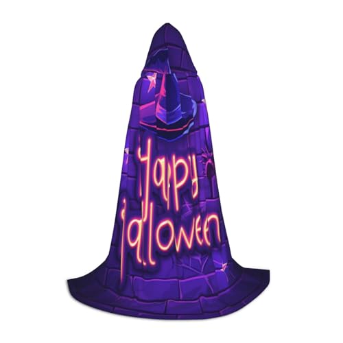Halloween-Nacht Kostüm Kinder Hexenhut-Leuchtreklame Kapuzenumhang Kostüm Umhang mit Kapuze für Junge Mädchen Halloween Karneval Party, Neonviolett Halloween-Nacht Kostüm Kinder Hexenhut-Leuchtreklame Kapuzenumhang Kostüm Umhang mit Kapuze für Junge Mädchen Halloween Karneval Party, Neonviolett von Generic
