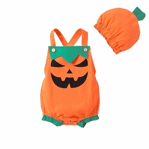 Halloween-Outfit für Babys Mädchen ärmelloser -Print Overall Hut Strampler Kleinkinder lässige Spielkleidung Alltag Party Urlaub Fest #701C von Generic