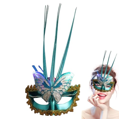 Halloween-Partymaske – Zubehör für Maskenbalken und Abendveranstaltungen | Schmetterlingsmaske für Halloween-Party, bunte beleuchtete Wanddekoration von Generic