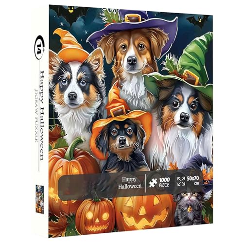 Halloween-Puzzle, Puzzle für Erwachsene, Holzpuzzle, geeignet für Kinder, Kleinkinder und ältere Menschen, Familien-Puzzlespielzeug, Kinder-Puzzlespiele KzW853 (White, 50X79X5CM) von Generic