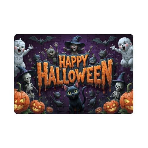 Halloween-Puzzle-Spielzeug für Kinder, pädagogische Denksportaufgabe, Lernaktivität für Kleinkinder und Kinder Qgy541 (Black, 30x21cm) von Generic