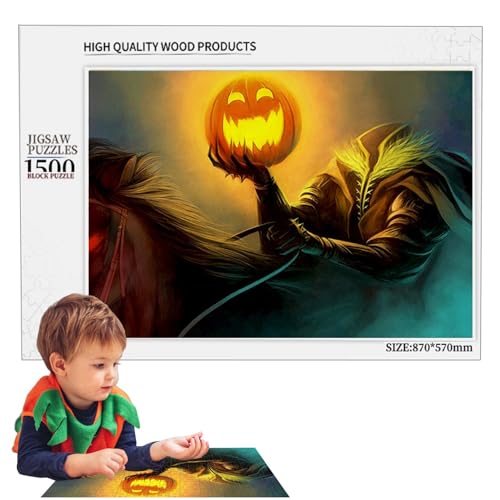 Halloween-Puzzle aus , Halloween-Puzzles | Herausfordernde Puzzles aus mit Kürbislaternen-Motiv, Innendekoration und interaktives Puzzle, Lernpuzzle im für ältere Menschen von Generic