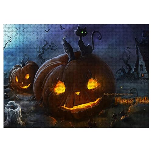 Halloween-Puzzles für Halloween, schwierige Puzzles aus mit Kürbislaterne, Innendekoration und interaktives Puzzle, Herbstpädagogisches Puzzle für ältere Menschen von Generic
