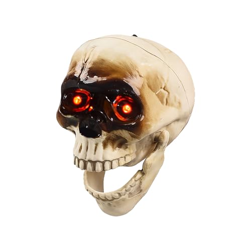 Halloween-Schädelköpfe, Skelett Deko mit Soundaktivierung, Beweglicher Kiefer, Gruselige Stimme, Leuchtende Augen, Halloween, Spukhaus, Cosplay Kostüm, Killer-Requisiten, Party Halloween-Schädelköpfe, Skelett Deko mit Soundaktivierung, Beweglicher Kiefer, Gruselige Stimme, Leuchtende Augen, Halloween, Spukhaus, Cosplay Kostüm, Killer-Requisiten, Party von Generic