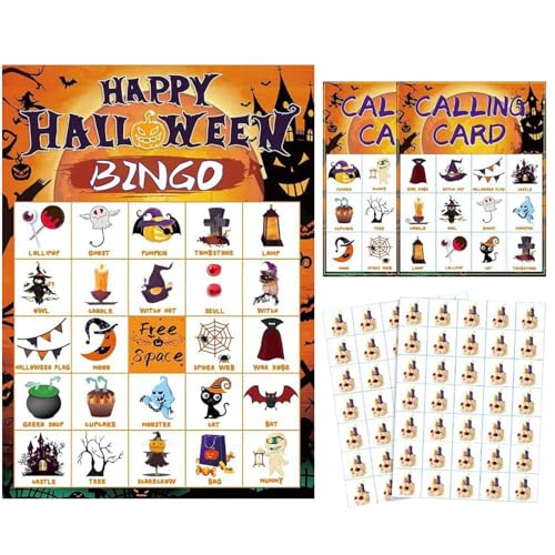 Halloween Spiel Party Tisch Karte Karte Familie Versammlung Erwachsene Kinder 24 Player Spiel Party Brettspiel KzW716 (Yellow, 17.7cm) von Generic
