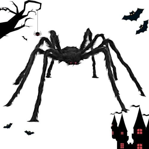 Halloween-Spinnen-Dekorationen, Spider Web Giant Scary Props für Halloween, riesige gefälschte Spinnen, Dekoration für gruselige Spinne von Generic