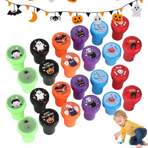 Halloween-Stempel-Set – selbstfärbendes Stempel-Set für Halloween, gruselige, niedliche Spielpreise, Süßes oder Saures, Cartoon-Partygeschenke für Halloween von Generic