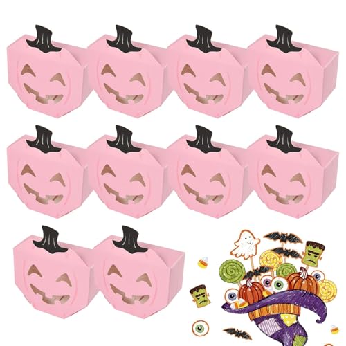 Halloween-Süßigkeitenboxen – Halloween-Box in Kürbisform aus Papier für Süßigkeiten, 10 Stück, Snackbehälter mit gruseligem Design, Dekoration für Wohnzimmer, Restaurant, Garten Halloween-Süßigkeitenboxen – Halloween-Box in Kürbisform aus Papier für Süßigkeiten, 10 Stück, Snackbehälter mit gruseligem Design, Dekoration für Wohnzimmer, Restaurant, Garten von Generic