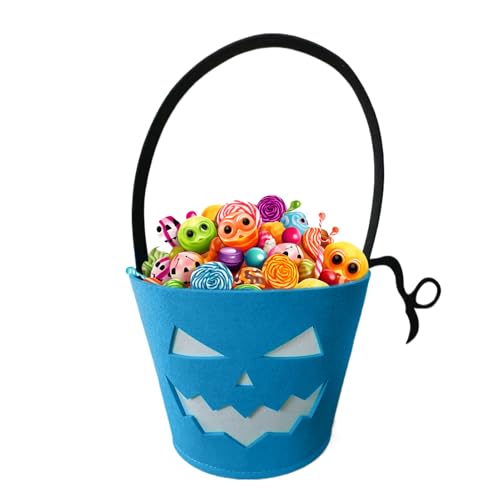 Halloween-Süßigkeitseimer, beleuchteter Halloween-Kürbiskorb aus Filz, wiederverwendbar und faltbar, für Leckereien, Spielzeug, Schokolade Halloween-Süßigkeitseimer, beleuchteter Halloween-Kürbiskorb aus Filz, wiederverwendbar und faltbar, für Leckereien, Spielzeug, Schokolade von Generic
