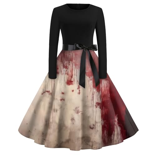 Halloween Swing Kleid Prinzessin Lässiges Kleider Schicke Gruselig Kleidung Blutige Locker Brautkleid Langarm Gothic Cocktailkleid Cosplay Horror Braut Abendkleid Kostüme Für Erwachsene(1-Khaki,XXL) Halloween Swing Kleid Prinzessin Lässiges Kleider Schicke Gruselig Kleidung Blutige Locker Brautkleid Langarm Gothic Cocktailkleid Cosplay Horror Braut Abendkleid Kostüme Für Erwachsene(1-Khaki,XXL) von Generic