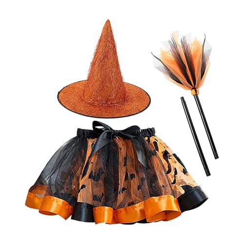 Halloween-Tutu-Kleid für Mädchen, Hexenhut für Mädchen, Halloweenkleid, Set mit Tutu-Rock für Halloween, Hexenkostüm für Mädchen, Hexenkostüm mit Hut und E Halloween-Tutu-Kleid für Mädchen, Hexenhut für Mädchen, Halloweenkleid, Set mit Tutu-Rock für Halloween, Hexenkostüm für Mädchen, Hexenkostüm mit Hut und E von Generic