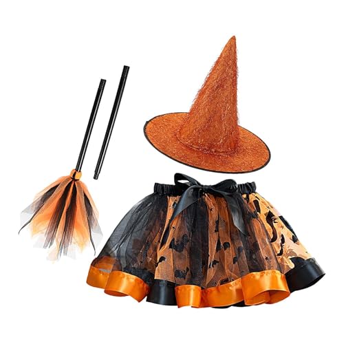 Halloween-Tutu-Kostüm, Hexen-Cosplay-Kostüm für Mädchen, Hexen-Tutu-Kostüm für kleine Mädchen, Hexenkostüm mit Hut und Besen für kleine Mädchen, 2 Halloween-Tutu-Kostüm, Hexen-Cosplay-Kostüm für Mädchen, Hexen-Tutu-Kostüm für kleine Mädchen, Hexenkostüm mit Hut und Besen für kleine Mädchen, 2 von Generic