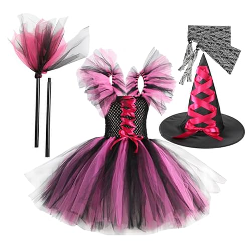 Halloween Tutu für Mädchen, Kleine Mädchen Hexenkleid, 4X Kinder Halloween Cosplay Tutu Set | Besenhut Cosplay Ärmel Verkleidung Set Für Ghost Festival Halloween Tutu für Mädchen, Kleine Mädchen Hexenkleid, 4X Kinder Halloween Cosplay Tutu Set | Besenhut Cosplay Ärmel Verkleidung Set Für Ghost Festival von Generic