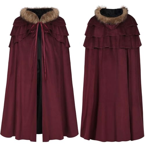 Halloween Umhang Herren, Schwarz Kapuzenumhang Herren,Zaubererrobe Lange Cape Mit Kunstfell Mantel Steampunk Umhangjacke Gothic Capelet Verkleidung Mittelalter Outfit Für Erwachsene Halloween Halloween Umhang Herren, Schwarz Kapuzenumhang Herren,Zaubererrobe Lange Cape Mit Kunstfell Mantel Steampunk Umhangjacke Gothic Capelet Verkleidung Mittelalter Outfit Für Erwachsene Halloween von Generic