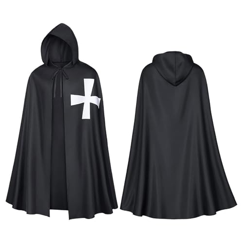 Halloween Umhang Herren,Vampir Umhang Herren,Zaubererrobe Cape Mantel Mit Kapuze Und Schnürung Kapuzenumhang Gothic Umhang Cosplay Uniform Mittelalter Outfit Für Erwachsene Fasching & Karneval Halloween Umhang Herren,Vampir Umhang Herren,Zaubererrobe Cape Mantel Mit Kapuze Und Schnürung Kapuzenumhang Gothic Umhang Cosplay Uniform Mittelalter Outfit Für Erwachsene Fasching & Karneval von Generic
