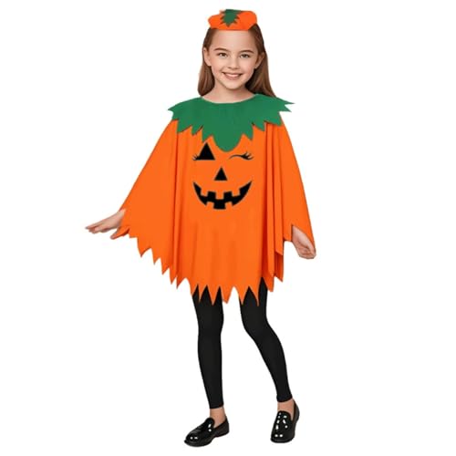 Halloween Umhang Kinder, Unisex Pumpkin Costume Kids,Cape Lustiger Kürbis Orange Poncho Mit Stirnband 2-Teiliges Set Steampunk Capelet Verkleidung KürbisKostüm Mittelalter Outfit Für Halloweenparty Halloween Umhang Kinder, Unisex Pumpkin Costume Kids,Cape Lustiger Kürbis Orange Poncho Mit Stirnband 2-Teiliges Set Steampunk Capelet Verkleidung KürbisKostüm Mittelalter Outfit Für Halloweenparty von Generic