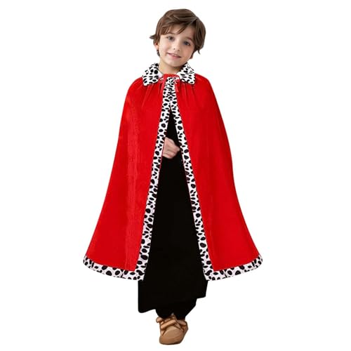 Halloween Umhang Kinder,Rot Königsmantel Unisex,Samtmantel prinz Cape Renaissance Longstrickjacke Bühnenperformance Capelet Mittelalter Verkleidung Für Kinder Halloween Mottoparty Theater Halloween Umhang Kinder,Rot Königsmantel Unisex,Samtmantel prinz Cape Renaissance Longstrickjacke Bühnenperformance Capelet Mittelalter Verkleidung Für Kinder Halloween Mottoparty Theater von Generic