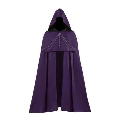 Halloween Umhang Mit Kapuz, Vampir Kapuzenumhang Unisex,Zaubererrobe Cape Bühnenauftritte TheaterKostüm Umhangjacke Gothic Gewand Mittelalter Verkleidung Uniform für Halloweenparty von Generic