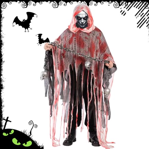 Halloween Umhang - Schauriger Umhang Für Erwachsene | Vintage Halloween Kapuzenumhang Für Theateraufführungen, Rollenspiel, Maskenfeste Und Partys von Generic