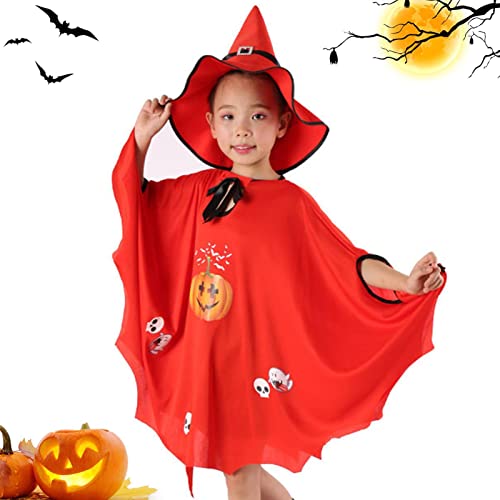 Halloween-Umhang für Kinder, -Umhang, Hexenumhang mit Hut | Unisex-Kostüm aus Polyester, Kinderumhang für Kostümpartys und Rollenspiele, ideal für Halloween Halloween-Umhang für Kinder, -Umhang, Hexenumhang mit Hut | Unisex-Kostüm aus Polyester, Kinderumhang für Kostümpartys und Rollenspiele, ideal für Halloween von Generic
