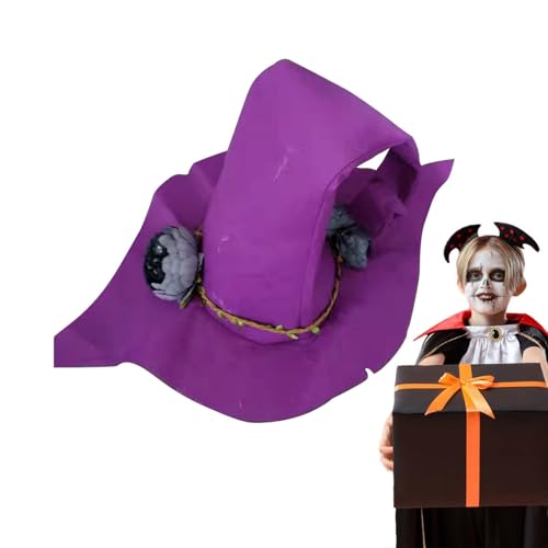 Halloween Zauberer Hut, Spitz Hut mit breiter Krempe - Filzhut mit für Halloween Kostüm Halloween Hexenhut Hexenhut Hexenzubehör von Generic