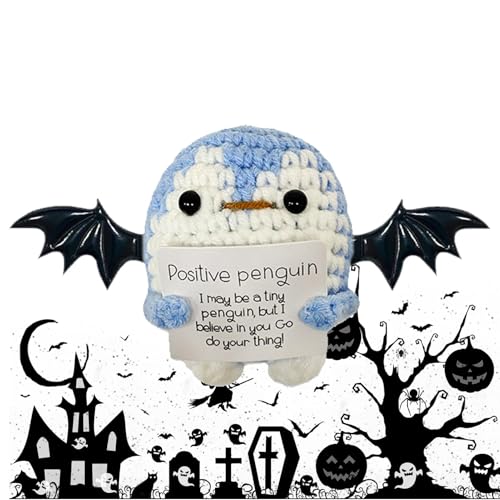 Halloween mit positiven Häkeln, Strickpuppen mit Positivkarte, positive Bestätigung der emotionalen Unterstützung, Neuheit für Geburtstag, Erntedankfest von Generic