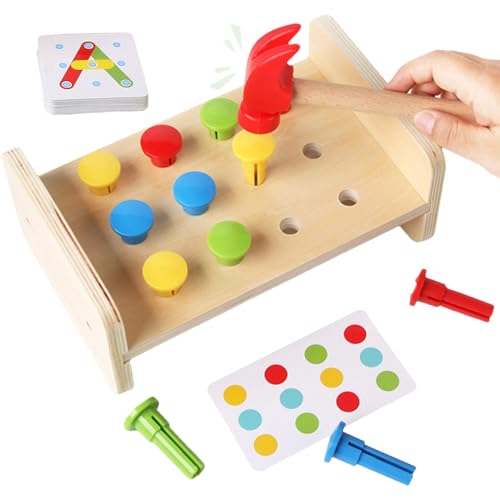 Hammer Spielzeug aus Holz, Hammerbank für Kinder | Vorschul-Lernspielzeug mit einfachen Schlägeln von Generic