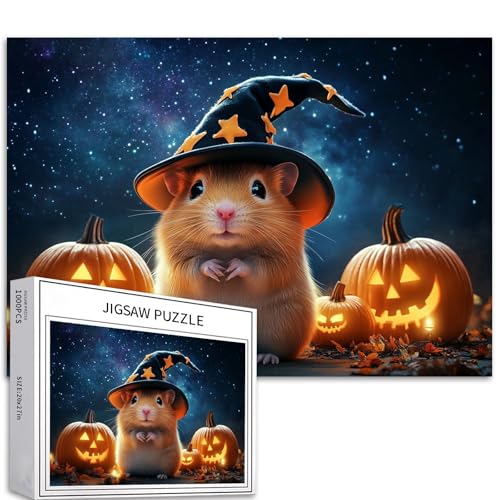 Hamster Baby Zauberer Hut Sterne Halloween 1000 Teile Puzzle Erwachsene Anfänger Herausfordernde Familienaktivität Leuchtende Kürbisse 68,6 x 50,8 cm Hamster Baby Zauberer Hut Sterne Halloween 1000 Teile Puzzle Erwachsene Anfänger Herausfordernde Familienaktivität Leuchtende Kürbisse 68,6 x 50,8 cm von Generic