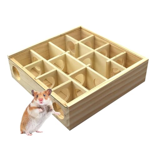 Hamsterlabyrinthe, Hamster Maze Holz Hamster Spielzeug Liefert Log Intelligence -Entwicklung Spielzeug Massivholz Mit Glas, Holz Natürliches Kleines Haustierspielzeug, Natürliches Kleines Haustie von Generic