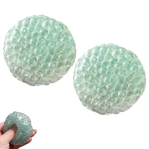 Handgefertigter Stressabbau-Ball, Weicher, Sensorischer Quetschball, Tragbar Zur Linderung Von AngstzustäNden, Geeignet FüR Erwachsene, Jugendliche, MäNner Und Frauen (Transparentes Blau, 2) von Generic