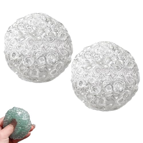 Handgefertigter Stressabbau-Ball, Weicher, Sensorischer Quetschball, Tragbar Zur Linderung Von AngstzustäNden, Geeignet FüR Erwachsene, Jugendliche, MäNner Und Frauen (transparent, 2) von Generic
