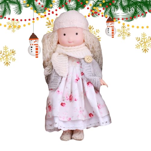 Handgemachte Puppe Mädchen, Mädchen Stoffpuppe - Entzückende Cartoon-Figuren-Sammelpuppen - Schlafendes, beruhigendes Kinderspielzeug, weiche Stoffpuppe mit Herbstthema, Kleid und Zubehör für den Schr von Generic