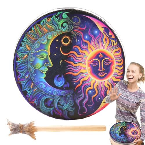 Handgemachte Schamanen-Trommel, Shamanische Drums, Mit Drum Stick Shamane Hand Trommel, Trommel Schamane, Dekoration Design Handtrommel, Holz Schamane Trommeln, Retro-Farbe Meditation, Reflexion Handgemachte Schamanen-Trommel, Shamanische Drums, Mit Drum Stick Shamane Hand Trommel, Trommel Schamane, Dekoration Design Handtrommel, Holz Schamane Trommeln, Retro-Farbe Meditation, Reflexion von Generic