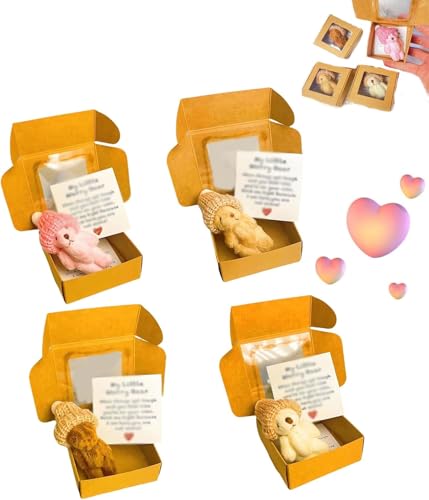 Handmade Mini Plush Bear in Box,Handmade Mini Plush Bear with Inspirational Card,Emotional Support Positive Gifts for Christmas and Valentine's Day & Mother's Day (Mixed) von Generic