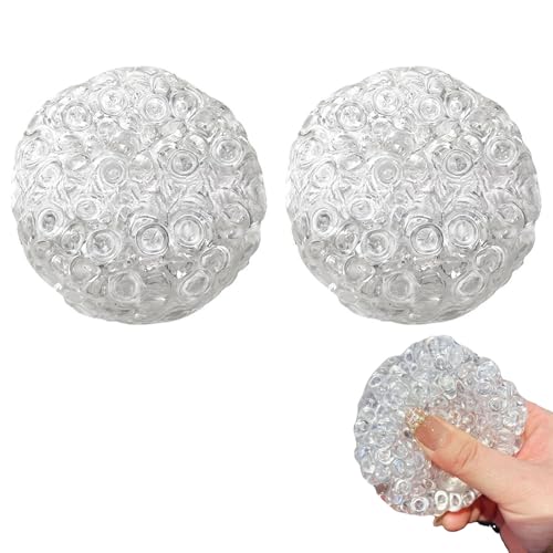 Handmade Pressure Relief Balls, Stress Relief Balls for Hands, Anxiety Relief Stress Ball Portable Shapeable Ball, Funny Gift for Women Men (2,Clear) von Generic